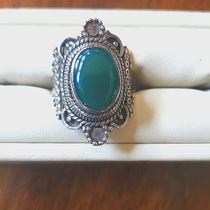 Ss malachite ring